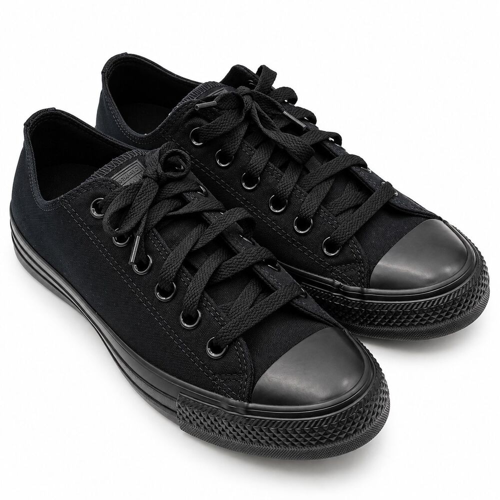 Converse Chuck Taylor All Star Men 8.5 Black Low Top Canvas M5039C Shoes Retro - Picture 2 of 6